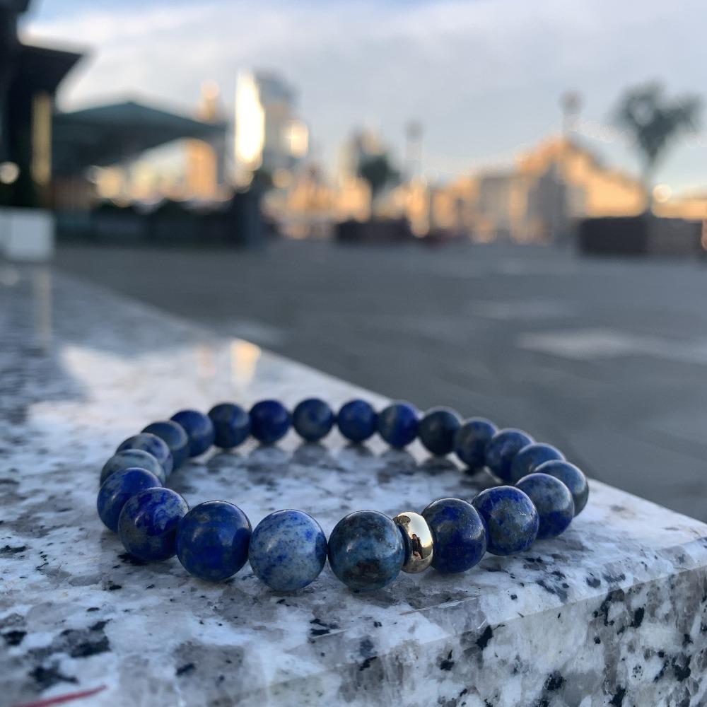 Mi Cielo London Bracelet Lapis Lazuli Bracelet Gold Disk
