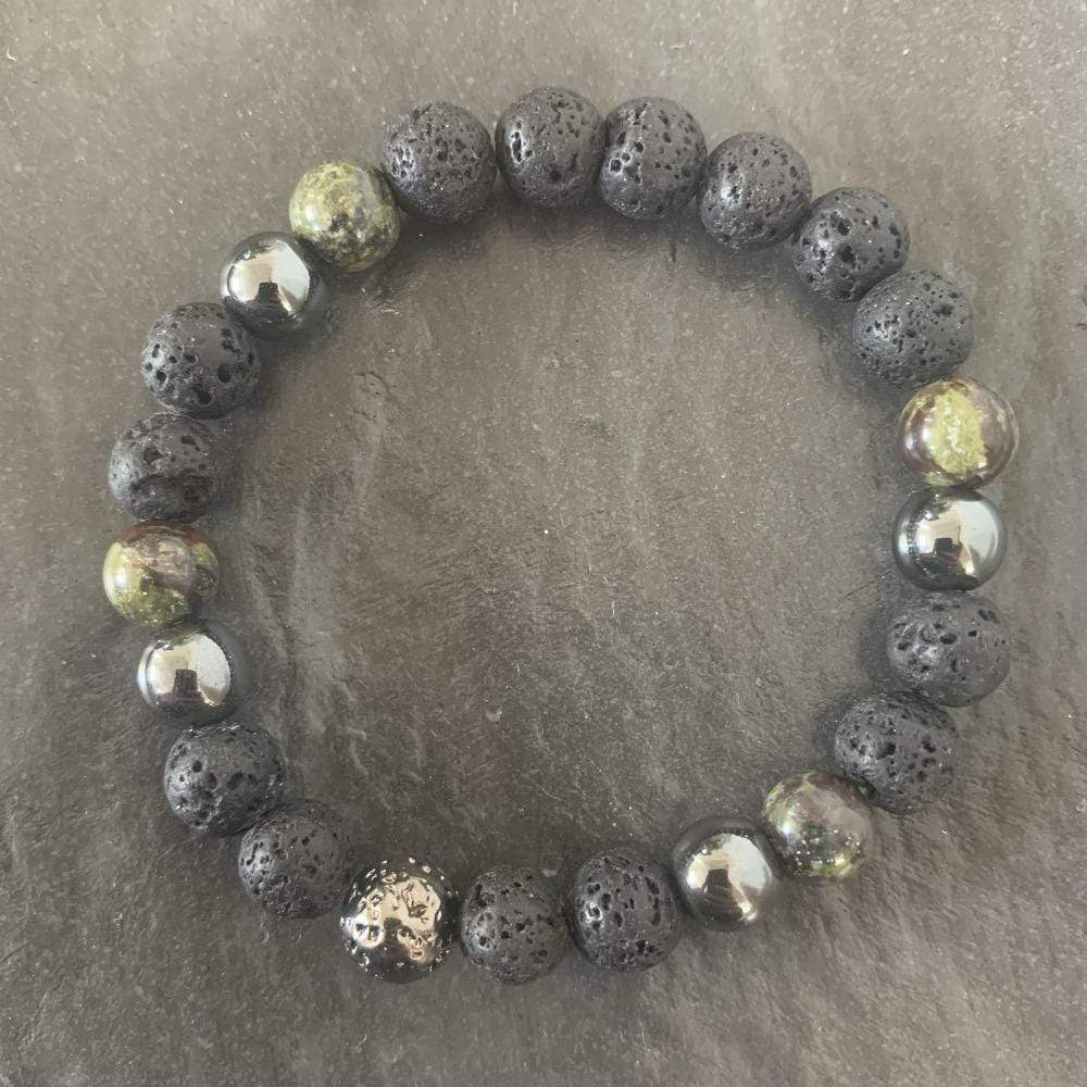 Mi Cielo London Bracelet Lava stone bracelet, Dragon blood and Lava stone plated