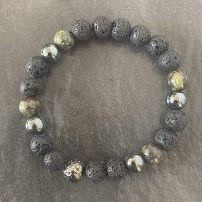 Mi Cielo London Bracelet Lava stone bracelet, Dragon blood and Lava stone plated