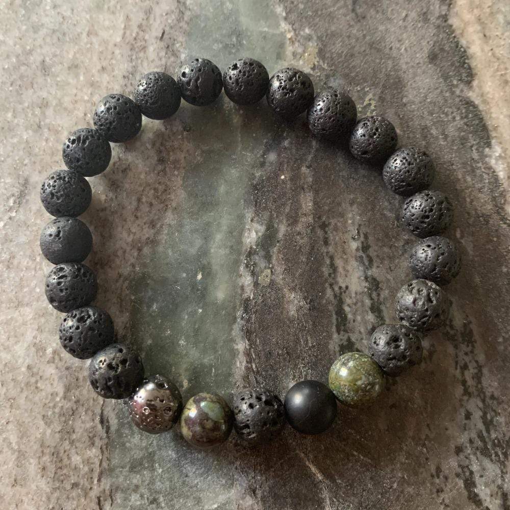 Mi Cielo London Bracelet Lava stone bracelet, lava stone plated, black onyx, dragon blood