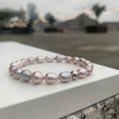 Pink Pearl bracelet with sterling silver
