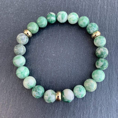 Qinghai Jade bracelet gold disks