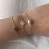 Rose quartz bracelet on gold chain
