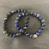 Mi Cielo London Bracelet Set: Skull Lapis lazuli bracelet and Lava stone bracelet