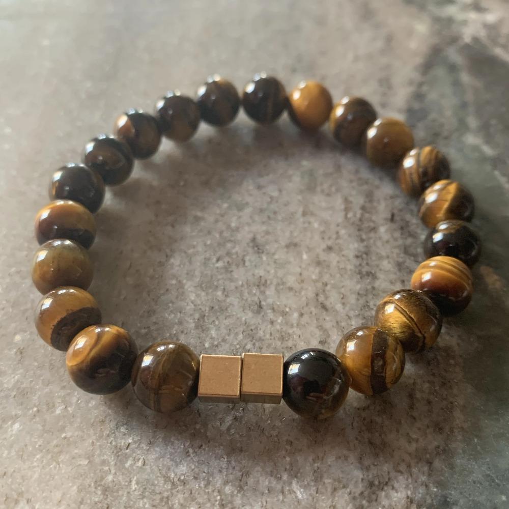 Tiger eye bracelet duo square
