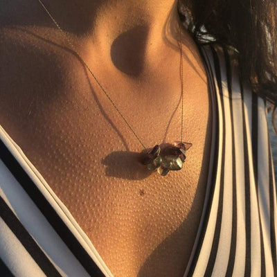 Fluorite gold necklace
