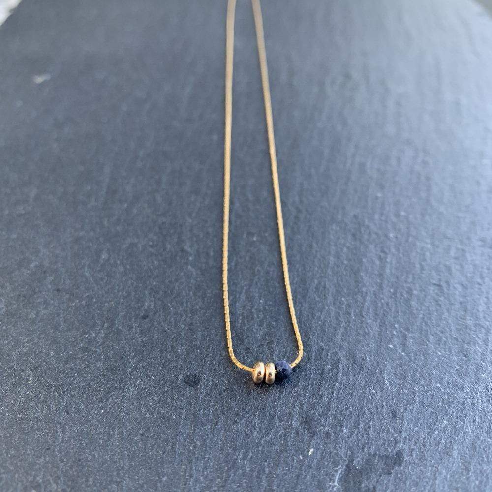 Gold Sapphire necklace Duo Disks