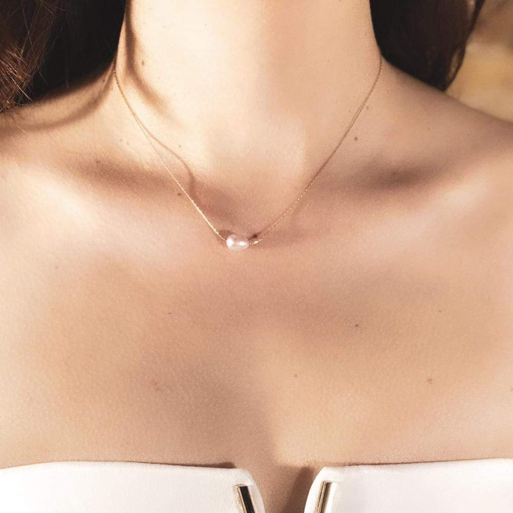 Pink pearl necklace