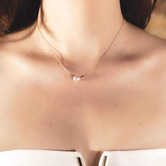 Pink pearl necklace