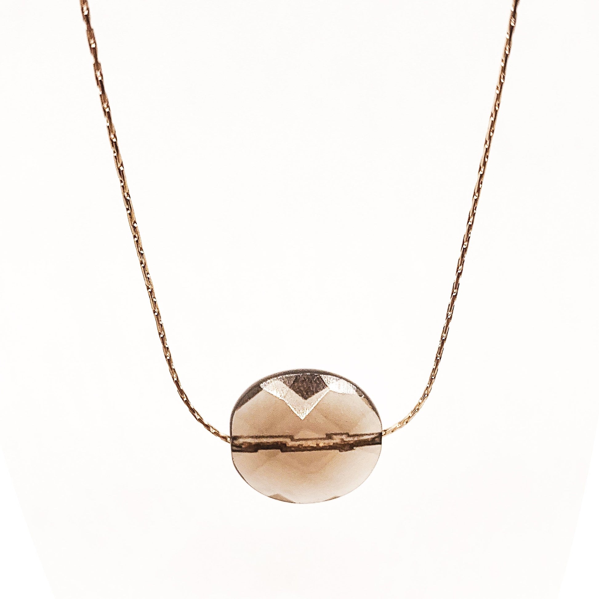 Mi Cielo London Necklace Gold filled 14k Smoky quartz necklace