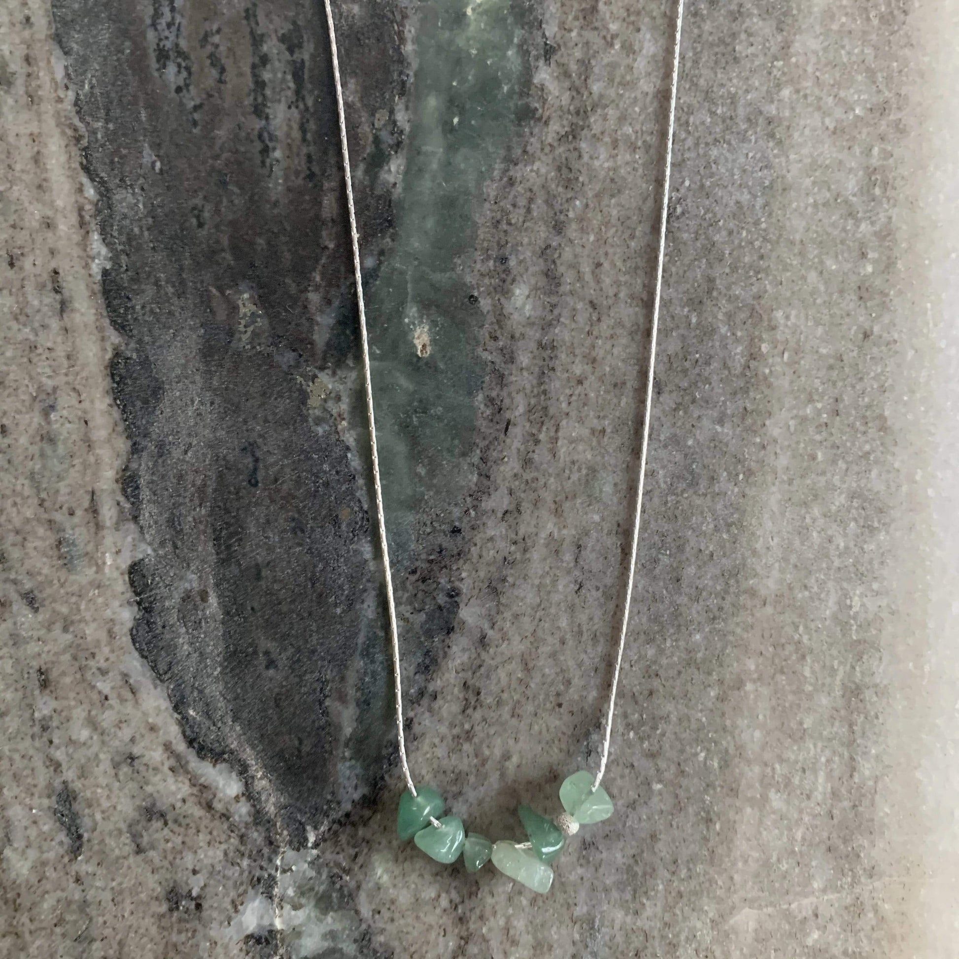 Aventurine necklace sterling silver