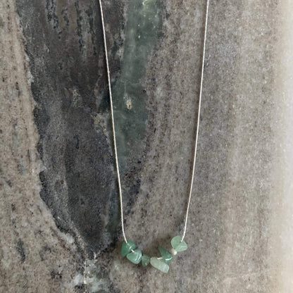 Aventurine necklace sterling silver