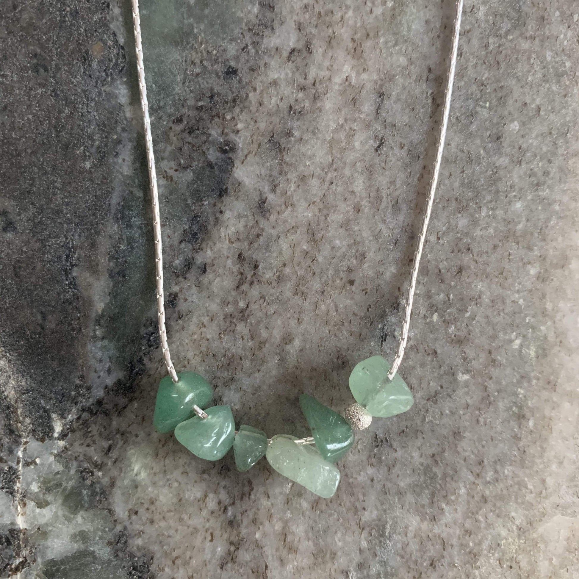 Aventurine necklace sterling silver