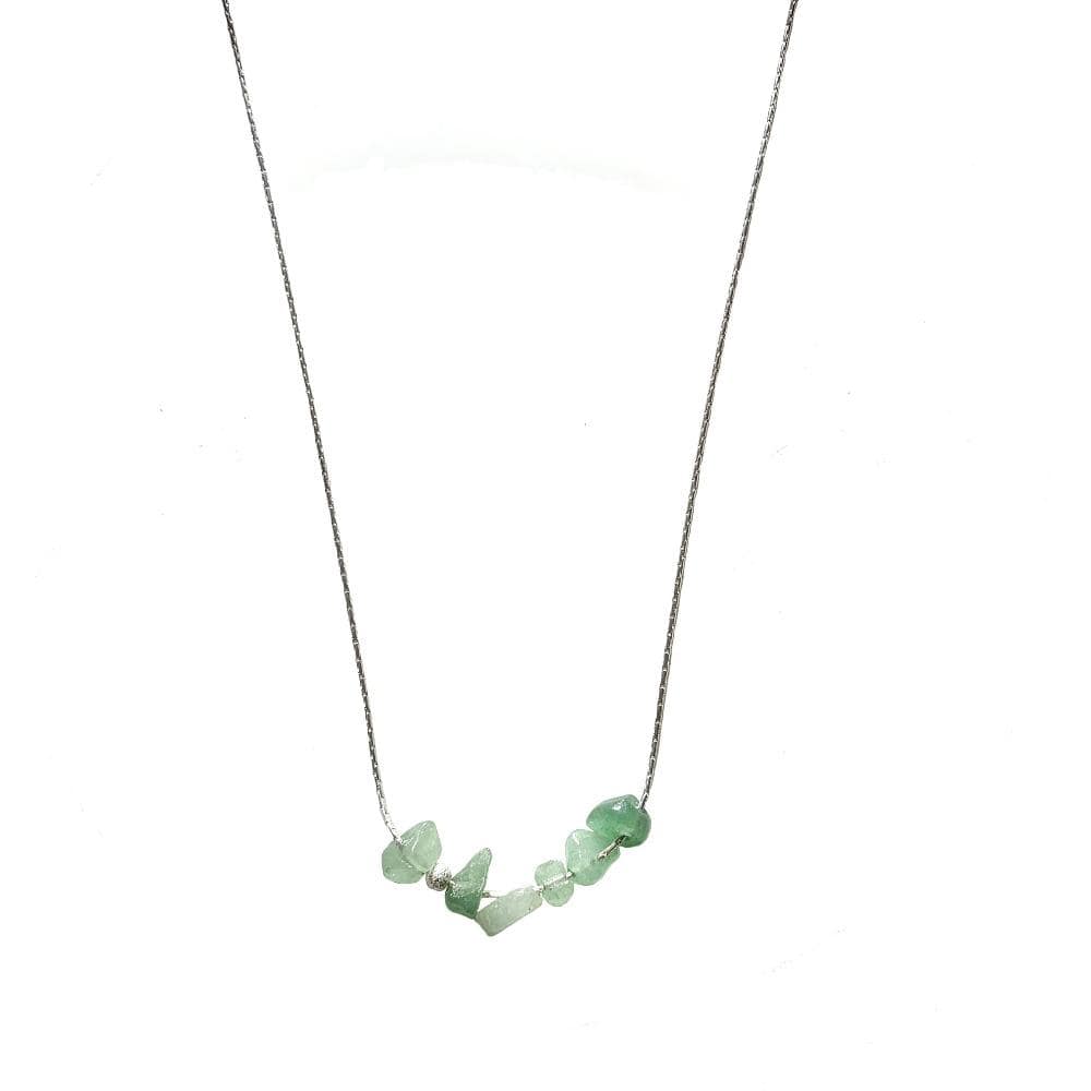 Aventurine necklace sterling silver