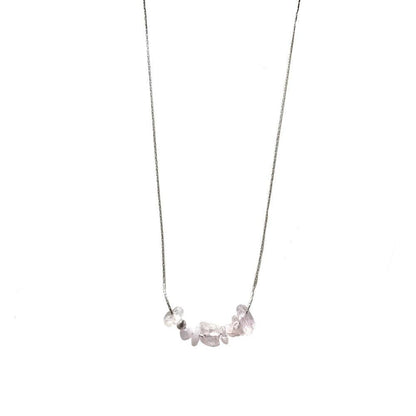 rose quartz necklace on sterling silver
