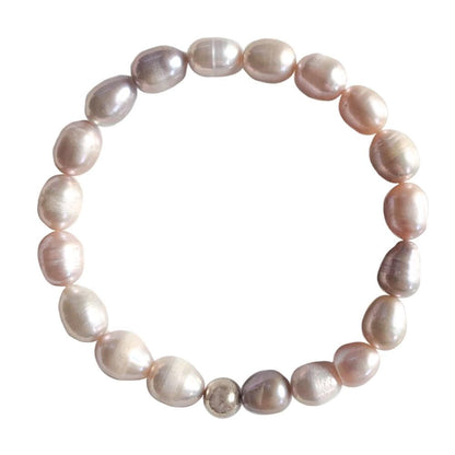 Pink Pearl bracelet with 9k Gold
