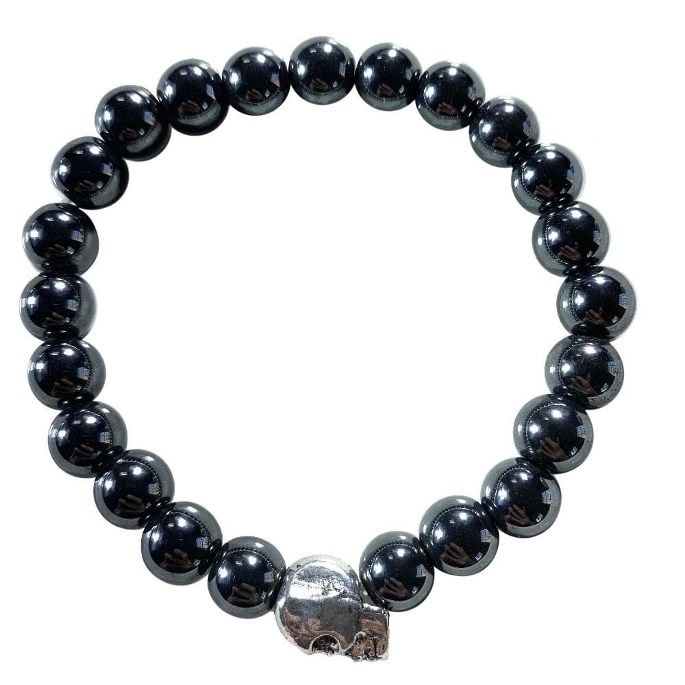Skull bracelet with hematite