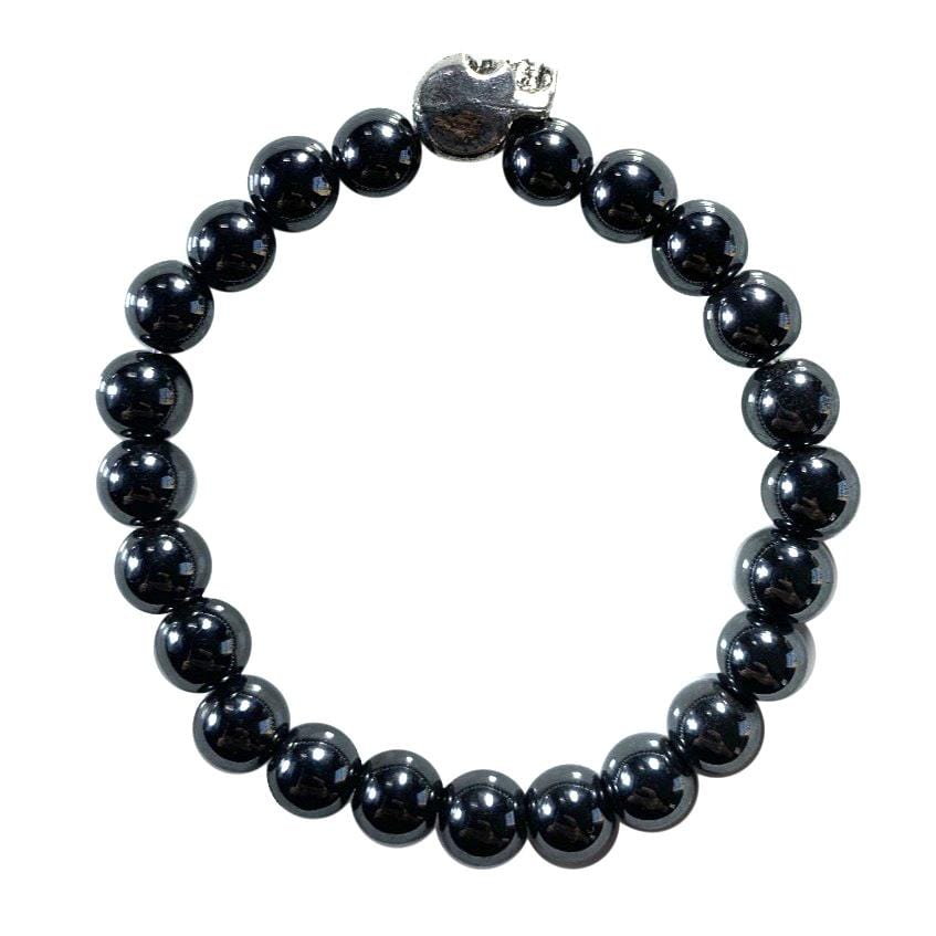 Skull bracelet with hematite