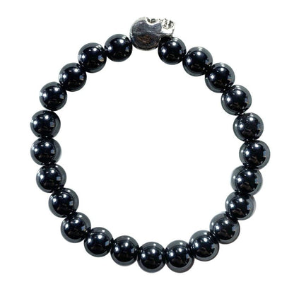 Skull bracelet with hematite