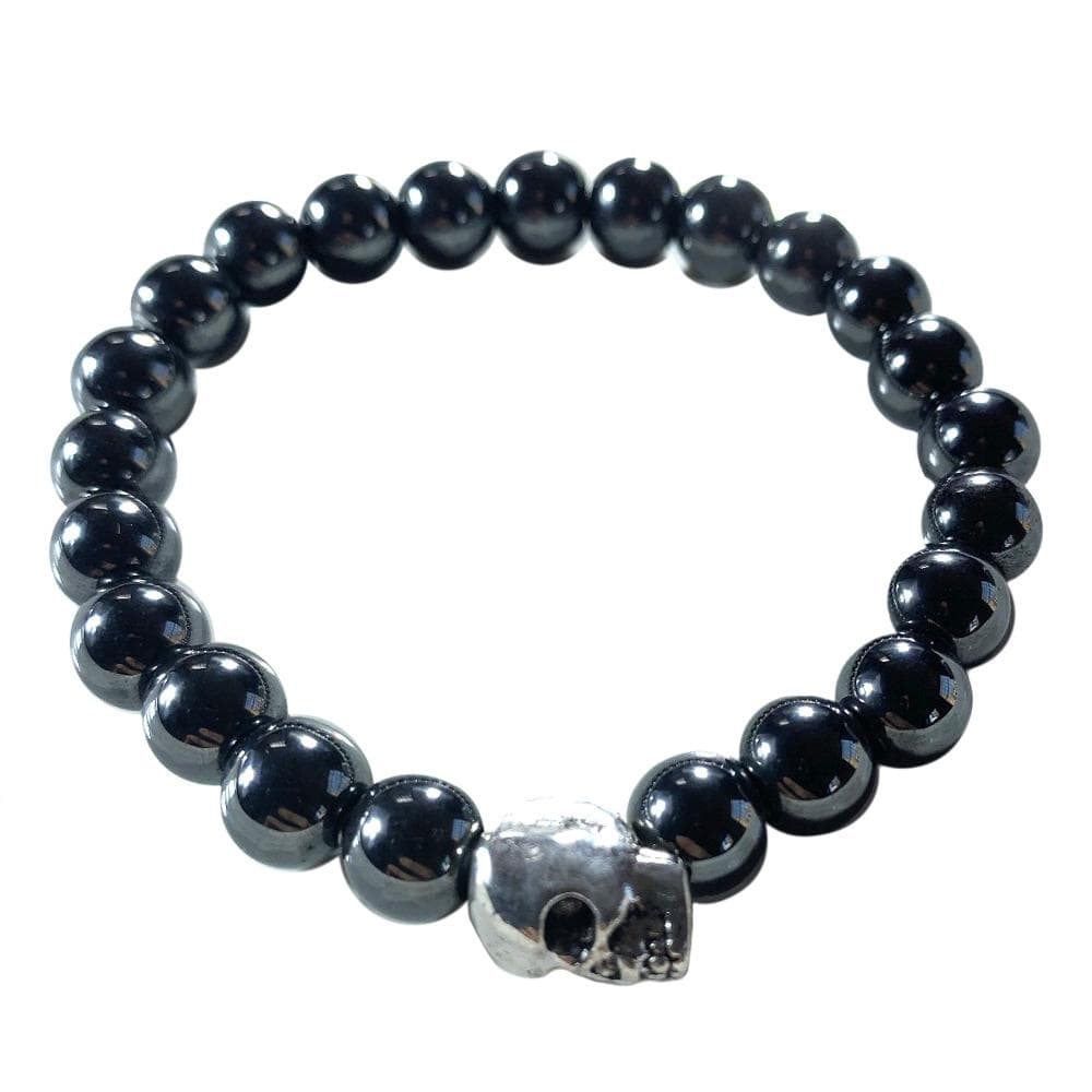 Skull bracelet with hematite